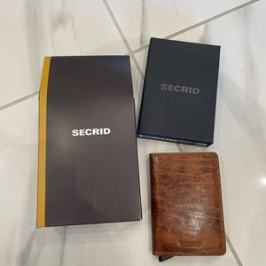 Secrid leather mens RFID protection wallet in “whiskey”